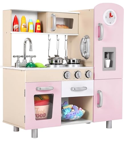 Houten kinderkeuken met oven, magnetron en waterbak - Inclusief