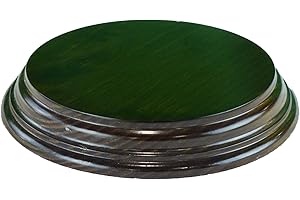 GRECA Peanas Redondas. Barnizadas. Diferentes Medidas. Madera Maciza, Barniz Nogal. (Madera, Diámetro Inferior:15 cms.). Diámetro Superior 13 cms. Altura: 2.5 cms.