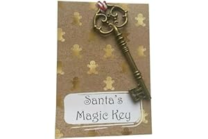 UNIQUEPGIFTS Christmas Eve Box Fillers For Kids, Stocking Fillers For Xmas Eve, Xmas Eve Kit, For Boys And Girls, Novelty Christmas Decorations (Large Santa's Magic Key)