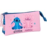 Safta STITCH LILO &ndash; Triple Pencil Case, Children's Pencil Case, Ideal for School Age Children, Comfortable and Versatile, Qua