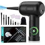 Tryckluftsfläkt, 3 hastigheter 61 000 rpm, 8000 mAh USB-uppladdningsbart batteri, dammborttagare, elektrisk luftfläkt för tan