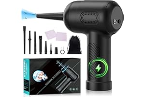 Circlio Dmuchawa sprężonego powietrza, 3 prędkości 61000 obr/min,8000 mAh Akumulator USB do depchania komputera, Elektryczny wentylator powietrza do klawiatury, samochodu, domu