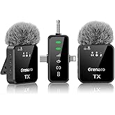 GRENARO 3-in-1 mic for YouTube Wireless for iPhone/Android/Camera - Microphone for Recording with LED Display, 164ft Range, M