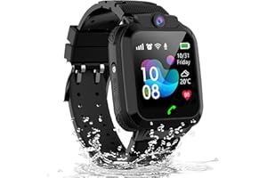 ELEJAFE Montre Connectée Enfant GPS, Montre Intelligente Enfant avec Appel Bidirectionnel IP68 Résistant SOS Voice Chat Caméra Jeux Caméra, Montre Connectée Enfant Fille Garçon Cadeau pour 3-12 Ans