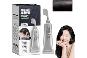 HIDRUO Fruit Essence Hair Dyeing Comb, Black Fruit Dyeing Cream, Natural Fruit Hair Dye, 18 Plant Extract Hair Dye Essence Natural Fruit Hair Dye Cream for Men and Women All Hair Types (Natural Black)