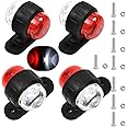 Qianeffort LED Side Marker Lights, 4Pcs Trailer Lights, Double Sided Warning Indicator Lamps for Trailer Truck Boat RV Caravan, 12V/24V White Red