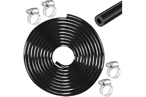 KUFAERBEAM Vacuum Hose Car 3 m, Silicone Vacuum Hose 3 mm I.D, High Temperature Vacuum Hose, Flexible Silicone Hose with 2 Clamps, Thick Vacuum Hose (ID 3 mm, OD 7 mm)