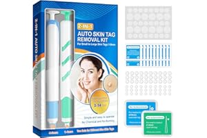 ‎QLIGES 2-in-1 Auto Stielwarzen Entferner Kit – Schmerzfrei & Chemiefrei für Hautanhängsel 1–9 mm – Wirksam, Sicher & Einfach für Zuhause – Ideal für Hals, Achseln & Körper