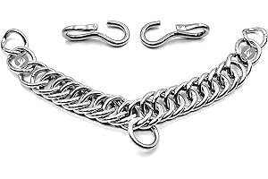 ON TIME TRADER ENGLAND OTTE Curb Chain with Hooks Double Link Stainless Steel for Equestrian Horse Bits Snaffle Pelham