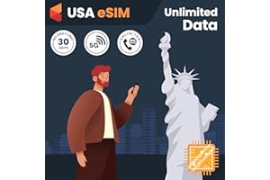 SIMCORNER USA Travel eSim Card - T-Mobile eSim with Unlimited Data, Calls And Texts For 30 Days in USA And Hawaii. Unlimited 4G/5G Data. USA Phone Number. For Travellers to USA With Compatible Mobile Phones