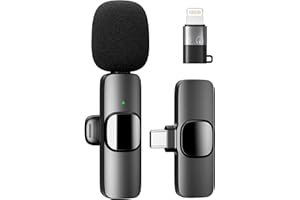 Qhot Wireless Microphone for iPhone, iPad, Android, Lavalier Microphone for Video Recording