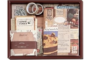 ASFWAGQ Scrapbook Zubehör Set, Scrapbooking Papier Journal Set mit A6 Raster Notizbuch, DIY Scrapbook Geschenk für Kind und Teenager (Vintage)