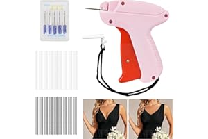 MEZERE Stitchy Quick Clothing Fixer Micro Stitch Gun for Clothes Quick Tagging Gun for Clothing Sewing Machine Micro Stitchy Small Stitching Gun with 1000 Fasteners & 5 Needles（Pink）
