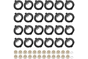 LTEELDAY Round Black Recessed Ceiling Downlight Frames with GU10 Sockets, 55-70mm Cut-Out Hole Size, Compatible with LED & Halogen Bulbs, Mounting Frame for Spotlight Fixtures (Bulbs Excluded) - 24 Pack