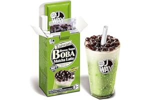 J WAY LOCAL FLAVOR J WAY Instant Boba Bubble Pearl Matcha Milk Tea Kit with Authentic Brown Sugar Tapioca Boba, Ready in Under One Minute, Paper Straws Included - 3 Servings