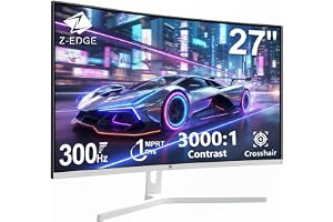 Z Z-Edge Böjd Spelskärm, Vit, 27 Tum, 300 Hz (DP1.4 x 2), FHD, 1ms, FreeSync, 240 Hz (HDMI2.0 x 2), 16:9 Vit LED PC Gamer-Skä