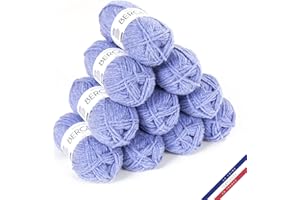 BERGERE DE FRANCE Bergère de France - BARISIENNE 7, Confezione da 10 gomitoli di lana per lavoro a maglia e all'uncinetto (10 x 50g) - 100% Acrilico - 6,5 mm - Filato grosso, rotondo e molto morbido - Blu (OCÉAN BLANC)