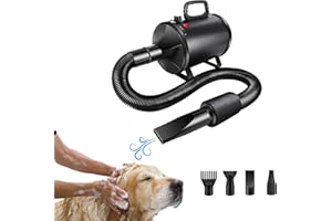 JUPITOR Hundefön Blower Hundefön Sehr leise Hundefön Testsieger Hundetrockner für Hunde und Katzen, 4 PS / 2800W Motor Einstellbare Geschwindigkeit, Hundetrockner mit 3 Düsen Hundeföhn Haustier Föhn Trockner