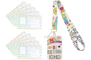 DHSBGWSX 1 cinta de identificación de arcoíris, 10 tarjetas de identificación, cordón con soporte para tarjetas, llavero, soporte para tarjetas de trabajo, cordón para teléfono móvil, soporte para tarjetas de