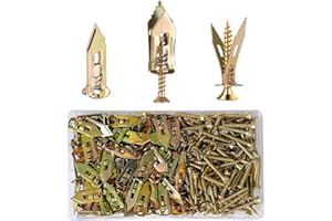 LEMIYOO 220 Pcs Self Drilling Drywall Anchors With Screws,110 Sets Plasterboard Fixings Heavy Duty,Hollow Expansion Wall Plugs Kit For Gypsum Board (M4x30mm)