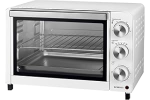 INFINITON ELECTRONICS INFINITON HSM-A18B – Horno sobremesa, Blanco, 18L, 1200W, Convección, Doble acristalamiento, Control de temperatura, Temporizador 60 min.