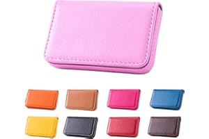 Waylipun Visitenkartenetui, PU-Leder Premium Visitenkartenhalter, mit Magnetverschluss, zur Schonenden ​Aufbewahrung Ihrer Karte, Visitenkarten Etui für Damen und Herren (Rosa)