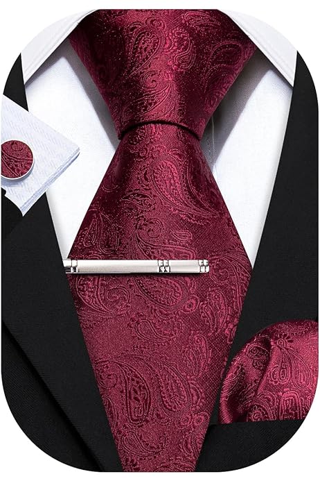 Set Cravatta E Fazzoletto Uomo Paisley - Extra Lungo 160 Cm, Formale Per Matrimoni - Foto 9