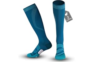 MAGISDU Calze Compressione Graduata Donna Uomo Lana Merino 2 Paia Antitrombo Gambaletti 20-30 mmHg Lunghe Contenitive Elastiche Running Sportive Trekking