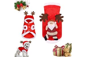 May Huang Hunde Kostüme Weihnachten, Weihnachten Katzen Kleidung, Haustier Weihnachtskostüm, Pet Hoodies warme Hundemantel für Winter Frühling Weihnachten Hundebekleidung (M)