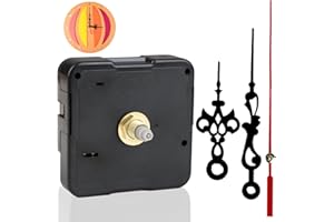 PEWCAY Meccanismo per Il Movimento Dell'orologio al Quarzo Meccanismo, Movimento Orologio al Quarzo Silenzioso per Riparazione, Sostituzione e Creazione - Parti di Ricambio per Orologio Fai-da-Te (Nero)