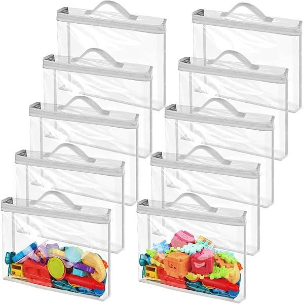 Opbergtassen voor speelgoed, opbergzakken voor speelgoed, waterdichte opbergzakken voor speelgoed, set van 6 grote herbruikbare pvc-kledingopslag, waterdichte opbergzakken
