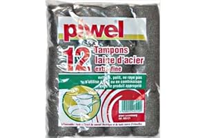 GÉNÉRIQUE LOT DE 12 TAMPONS EPONGES EN LAINE D'ACIER POUR RECURER NE RAYE PAS MENAGE