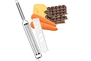 Grattugia fine da cucina Robin Goods® - grattugia per noce moscata e verdure crude in acciaio inossidabile - zester di alta qualità - grattugia fine per aiuto (1 pezzo - grattugia piatta - fine)