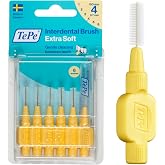 TePe Aray&uuml;z Fır&ccedil;ası, Ekstra Yumuşak, Sarı, 0.7mm/ISO 4, 6 adet | Etkili Diş Arası Temizliği, Plak Temizleyici, Hassas Diş Eti