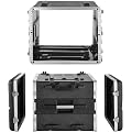 VEVOR Mallette Rack 8U Valise Rack Peu Profond 480 mm pour Amplificateur, Équipement Audio, Table de Mixage DJ, ABS, Mobile, avec Poignée, Fermeture Verrou Encastrée, (7U Espace + 1U pour Roulettes)