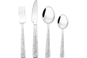WILDONE 32PCS Silverware Set, Heavy Duty Stainless Steel Flatware Set for 8, Food-Grade Tableware Cutlery Set, Utensil Sets for Home Restaurant, Mirror Finish, Dishwasher Safe