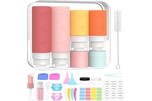 ‎PLUSYES 26 Stück Reiseflaschen Zum Befüllen Silikon Reise Flüssigkeiten Set mit Clear Bag, Reisegröße Behälter mit TSA Genehmigt, Travel Essentials & Reise Gadgets