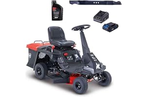 Scheppach Petrol Ride-on Mower MR230-61 | 6PS | E-Start | 61 cm Cutting Width | 35-75 mm Cutting Height | 150 L Catch Box | 4 x Forward / 1 x Reverse Gear | Lawn Tractor Ride-on Lawnmower with Engine