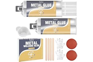 YUMCRAFT Pegamento Metal 100ml, Pegamento Epoxi 2 Componentes - Soldadura en Frio Para Metal ReparacióN de Grietas y Fracturas Para la ReparacióN de Metales, Acero Inoxidable, PláSticos,Universal