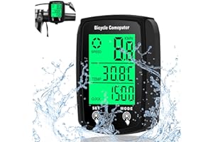 SULIVES Bike Computer - 19 Functions IP54 Waterproof - GPS Speedometer, Backlit Touch Screen - Cycling Computers - Universal Cycle Computer for Bikes