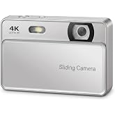 Vıvopack 4K Ultra HD Kayar Kapaklı Dijital Fotoğraf Makinesi, 64MP 16X Zoom Vlogging Kamerası, Otomatik Odaklama ve Webcam Mo