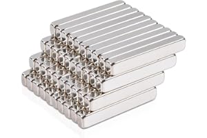 MAGXCENE 40 Piezas Imán Fuerte, N52 Pequeño Rectángulo Imán de Neodimio Extra Fuerte 25x4x3mm, Barra Imán, Fuerte Imán para Nevera Pizarra Blanca DIY Oficina Potente Imán