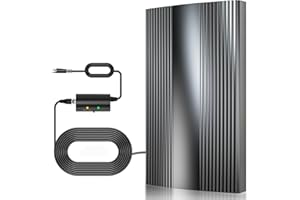 TE-VOZE Antena TV Interior Exterior Digital,520KM Rango Amplificador de Señal Inteligente Antena de TV Digital para Interiores Canales de TV 1080P 4K Gratuitos,para Todos los Televisores Cable Coaxial de 10M