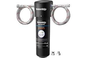 Waterdrop 10UA Podblatowy System Filtrów do Wody, Bezpośrednie Podłączenie do Baterii Kuchennej, Wysoka Wydajność Redukcji chloru 30000 Litrów, USA Tech