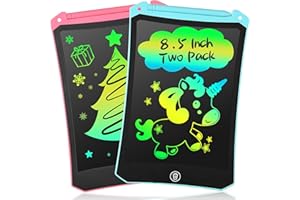 ‎HAPPYMATE 2 Packs LCD Schreibtafel für Kinder, Zaubertafel 8,5 Zoll, Umweltfreundlich Heller Bunten Schrift Pad Lernspielzeug, Geschenke für 3-8 Jährige Mädchen Jungen