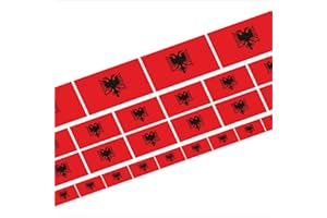 Jintora Mini Bandiere - Bandiere Insieme - Liscio - 4X 51x31mm+ 12x 33x20mm + 10x 20x12mm- Adesivi - Albanie - Adesivi per Ufficio, Scuola e casa - 26-Set