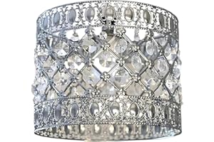 HOMION Moroccan Style Light Shade Acrylic Easy Fit Chandelier Shade | Ceiling Light Shade | Lamp Shade | Sicily Pendant Crystal Gems | Moda Lights for Living Room | Bedroom | Kitchen | Caravan | Camp (Clear)