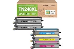 swiss toner TN248XL Kompatibel für Brother TN-248XL TN248 TN-248VAL für Brother MFC-L3760CDW Toner MFC-L3740CDW MFC-L3740CDWE DCP-L3560CDW HL-L3240CDW HL-L3220CW 5er-Pack