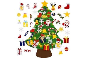 BERELIN Filz Weihnachtsbaum Kinder, Weihnachtsbaum Mit 30 Pcs Abnehmbaren Hängenden Ornamenten, DIY Kinder Weihnachtsbaum Set Weihnachten Geschenk, Hängend Filz Weihnachtsbaum für Home tür Wand Dekoration