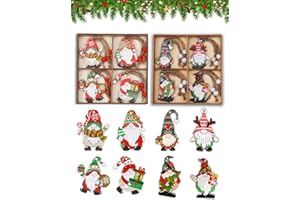 DRASOHUIJA 24-częściowy zestaw zawieszek świątecznych krasnale, zawieszki drewniane Ozdoby świąteczne, świąteczne krasnale Dekoracja choinkowa z drewna, zawieszka świąteczna, dekoracja choinkowa DIY Dekoracja